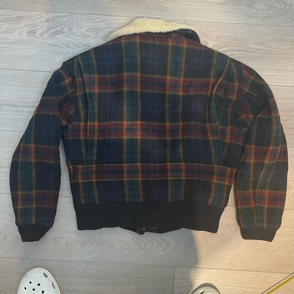 Vintage 90s Polo Ralph Lauren Wool Plaid sherling Lining Jacket made in USA - Picture 10 of 10